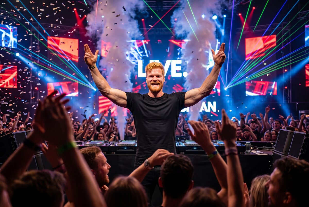 Live crowd, hands up